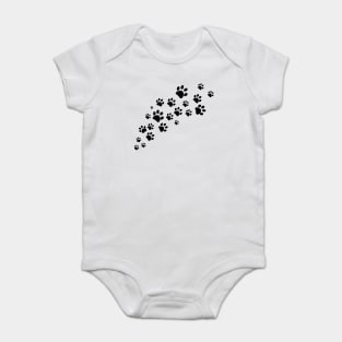 Black dog paw print Baby Bodysuit